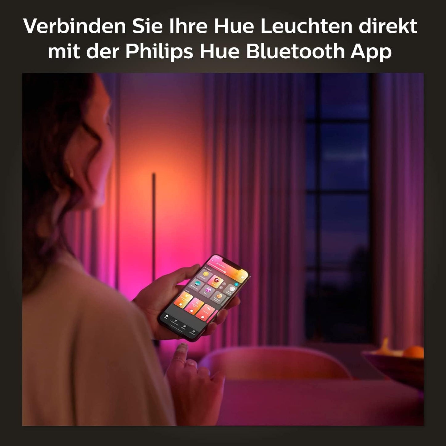 Philips Hue White & Color Ambiance Gradient Lightstrip Erweiterung (1 m), dimmbarer LED Streifen für das Hue Lichtsystem mit 16 Mio. Farben, Farbverläufen, smarte Lichtsteuerung über Sprache oder App