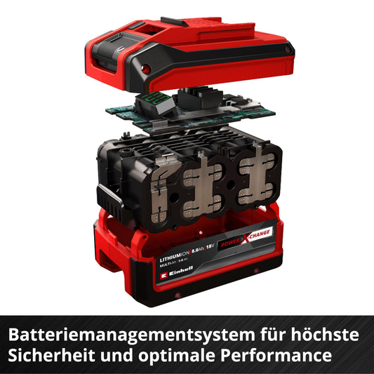Einhell Original 18V 5-8 Ah Multi-Ah Power X-Change PLUS Akku (18V, für alle PXC-Geräte, Ladezustandsanzeige, Batteriemanagementsystem, situativ angepasste Ladezyklen, ohne Ladegerät)