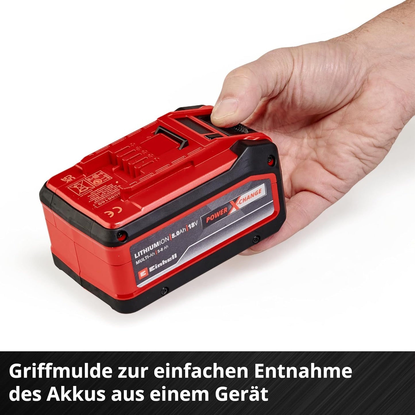 Einhell Original 18V 5-8 Ah Multi-Ah Power X-Change PLUS Akku (18V, für alle PXC-Geräte, Ladezustandsanzeige, Batteriemanagementsystem, situativ angepasste Ladezyklen, ohne Ladegerät)