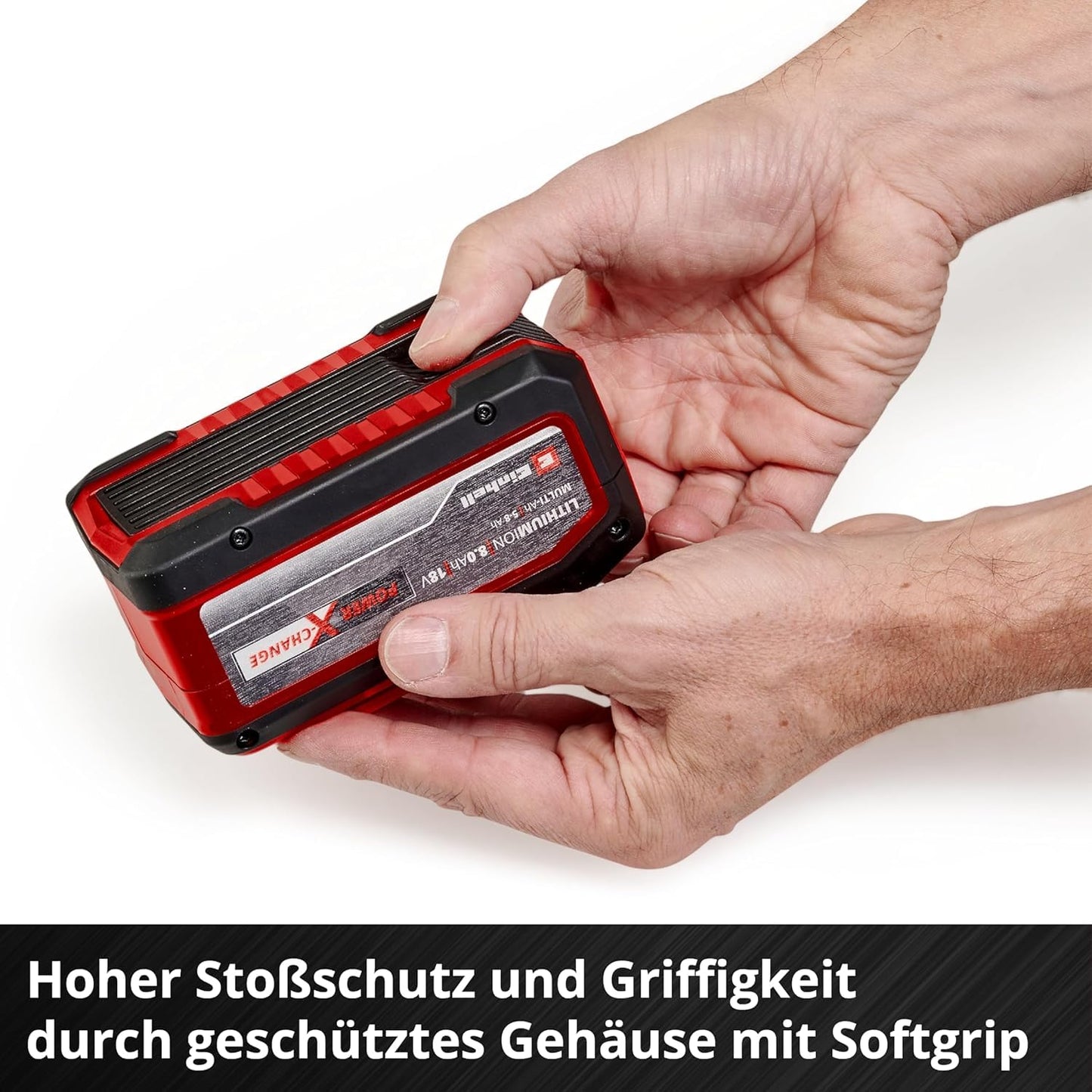 Einhell Original 18V 5-8 Ah Multi-Ah Power X-Change PLUS Akku (18V, für alle PXC-Geräte, Ladezustandsanzeige, Batteriemanagementsystem, situativ angepasste Ladezyklen, ohne Ladegerät)