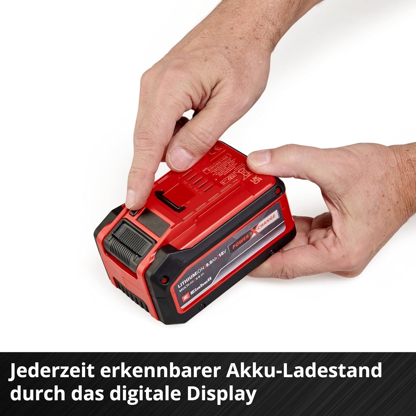 Einhell Original 18V 5-8 Ah Multi-Ah Power X-Change PLUS Akku (18V, für alle PXC-Geräte, Ladezustandsanzeige, Batteriemanagementsystem, situativ angepasste Ladezyklen, ohne Ladegerät)