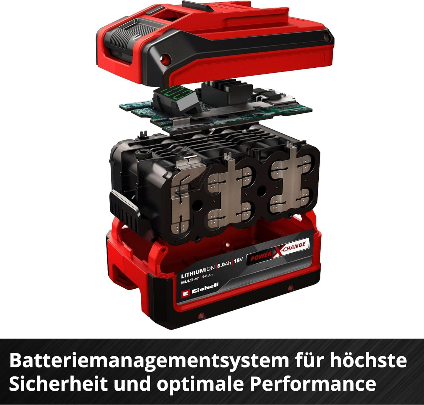 Einhell Original 18V 5-8 Ah Multi-Ah Power X-Change PLUS Akku (18V, für alle PXC-Geräte, Ladezustandsanzeige, Batteriemanagementsystem, situativ angepasste Ladezyklen, ohne Ladegerät)