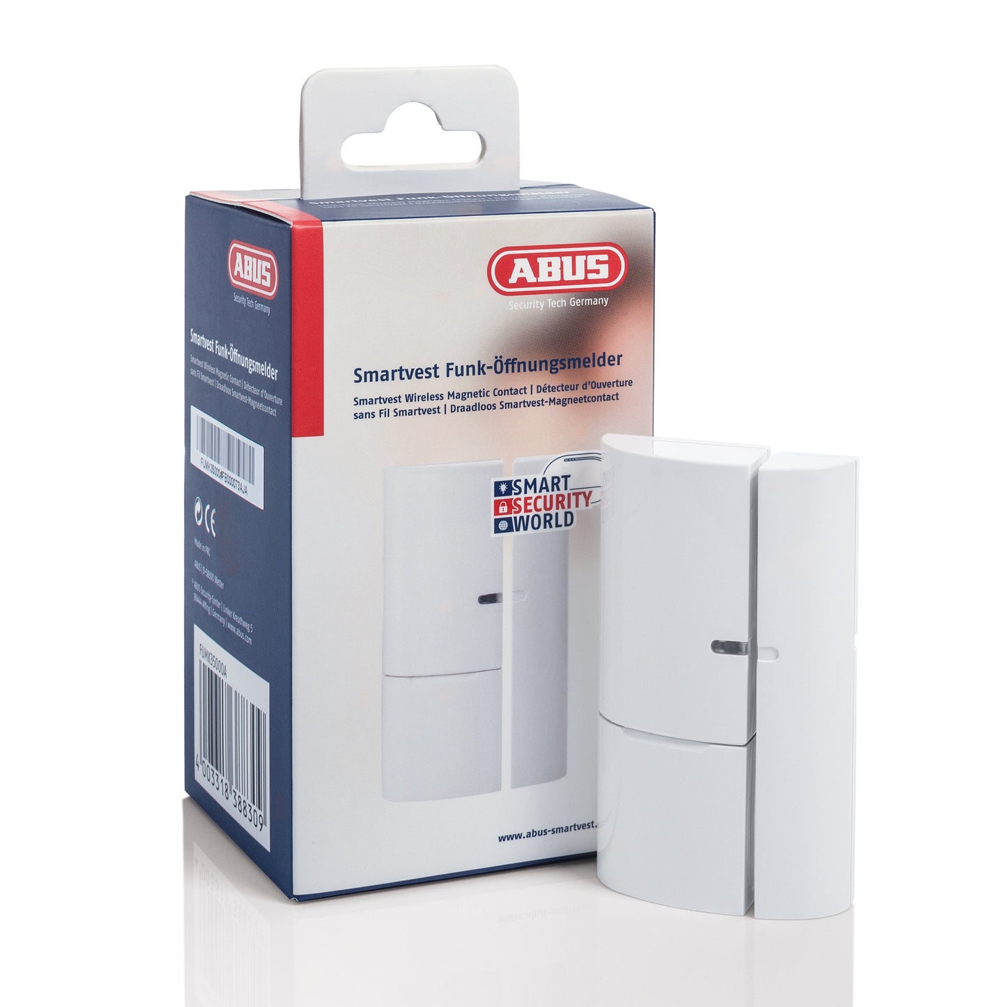 ABUS Öffnungsmelder Smartvest für Funk-Alarmanlage | verwendbar an Türen und Fenster | Testsieger | kabellose Montage | weiß | 38830