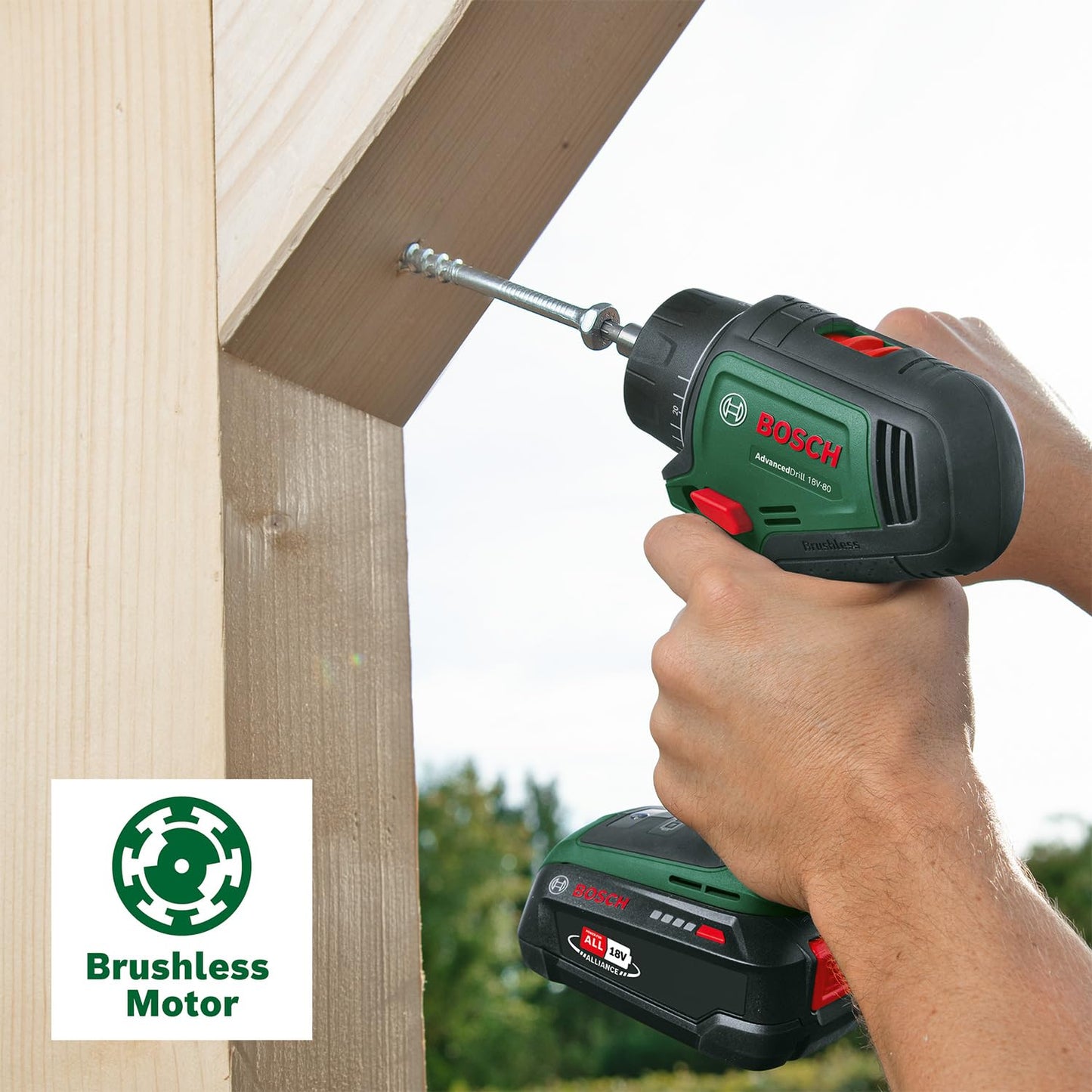 Bosch Akku-Bohrschrauber AdvancedDrill 18V-80 QuickSnap (zum Bohren und Schrauben; 18V System; bürstenloser Motor; 78 Nm; 13-mm-Metallbohrfutter; Magnetkappe; ohne Akku)