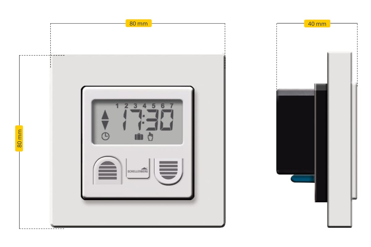 Schellenberg 25571 Zeitschaltuhr Standard zur Rollladensteuerung von Rohrmotoren Standard und Plus