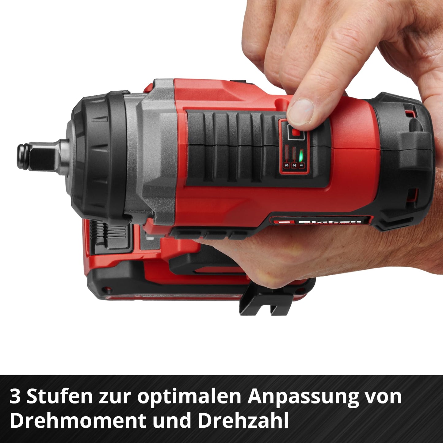 Einhell Professional Akku-Schlagschrauber IMPAXXO 18/450 Power X-Change (18 V, 450 Nm, 3 Leistungsstufen, Brushless, 1/2"-Aufnahme, inkl. Nuss-Set, ohne Akku)
