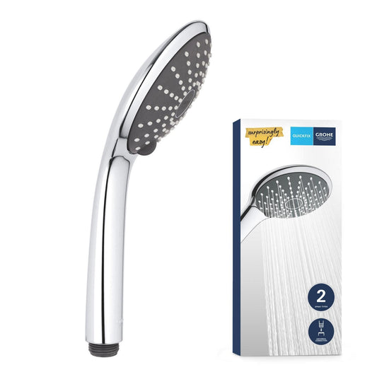 GROHE Vitalio Joy 110 - Handbrause (wassersparend, mit 2 Strahlarten, Antikalk System), rund, chrom, 27317000