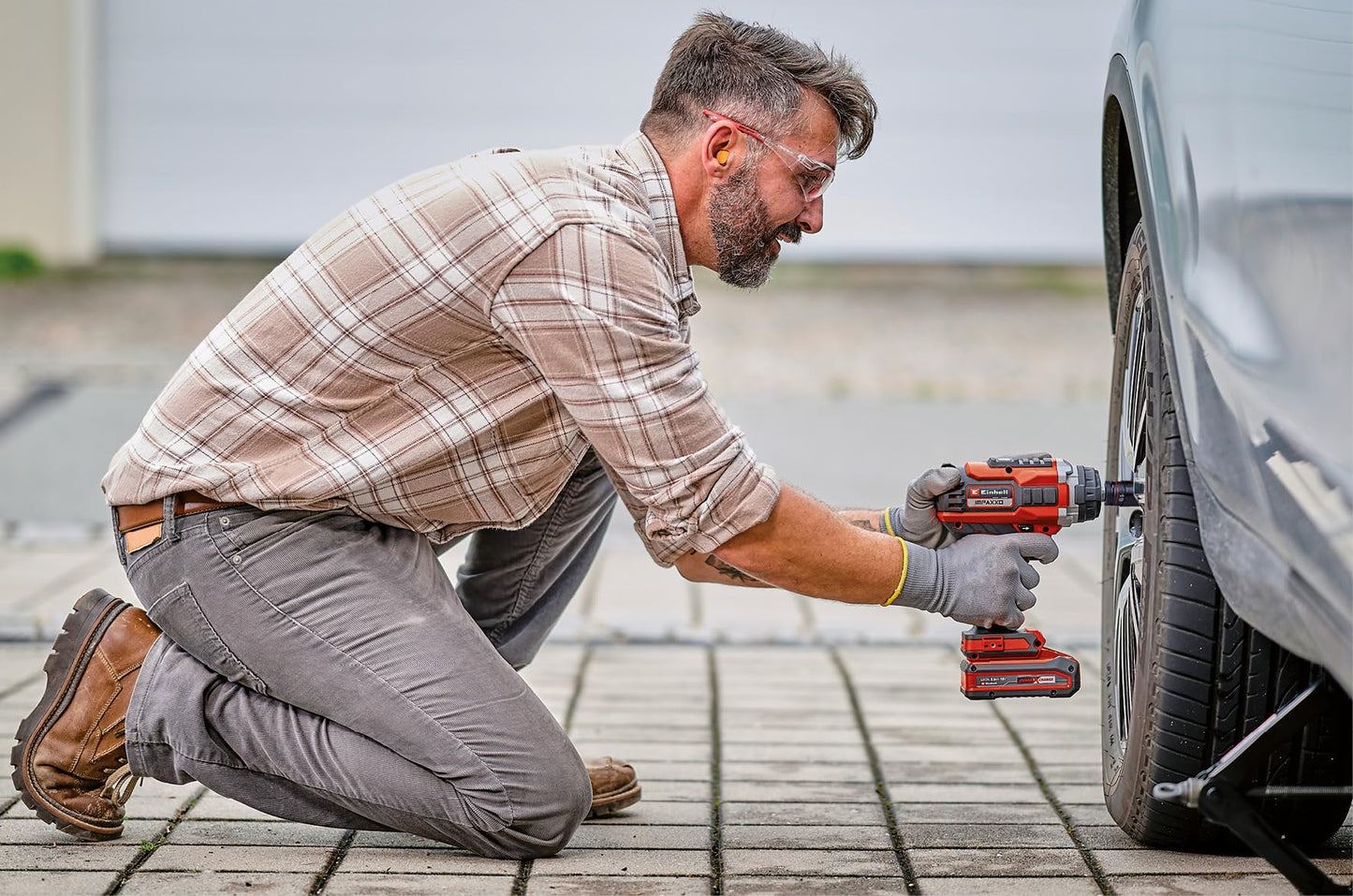 Einhell Professional Akku-Schlagschrauber IMPAXXO 18/450 Power X-Change (18 V, 450 Nm, 3 Leistungsstufen, Brushless, 1/2"-Aufnahme, inkl. Nuss-Set, ohne Akku)