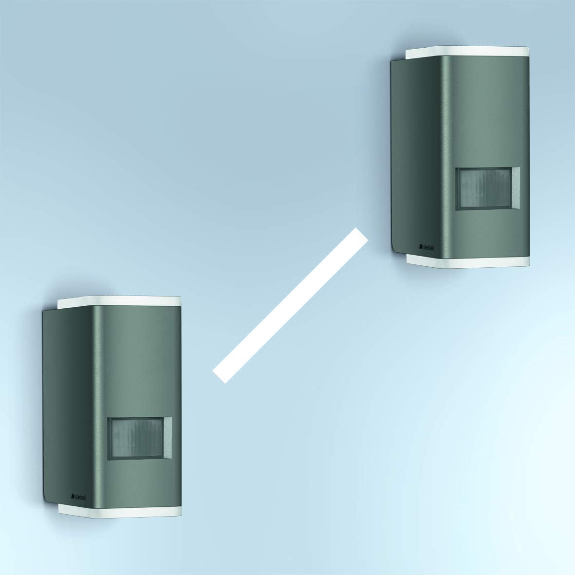 Steinel Wandleuchte L 930 S anthrazit, 9.3 W, LED-Außenleuchte, 140° Bewegungsmelder, Up-/Downlight warmweiß, Dauerlicht