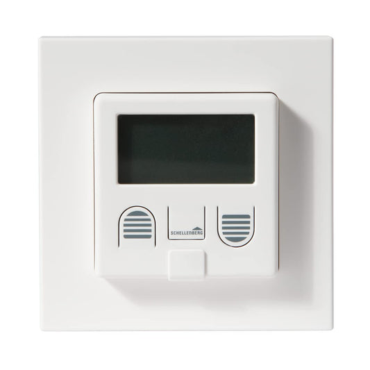 Schellenberg 25572 Zeitschaltuhr PLUS zur Rolladensteuerung mit Display, Wandtaster für Unterputzmontage, Programmierbare Automatik mit u.a. Tagesprogramm, Zufallsfunktion