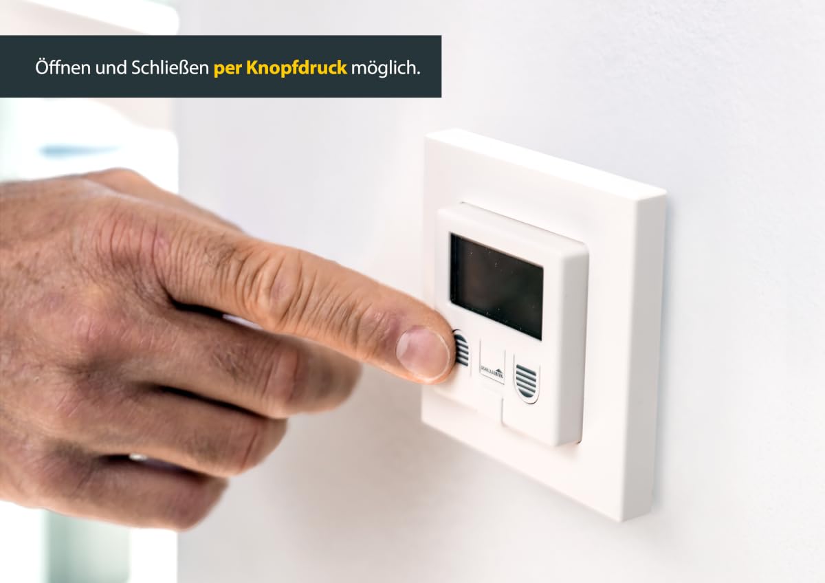 Schellenberg 25572 Zeitschaltuhr PLUS zur Rolladensteuerung mit Display, Wandtaster für Unterputzmontage, Programmierbare Automatik mit u.a. Tagesprogramm, Zufallsfunktion