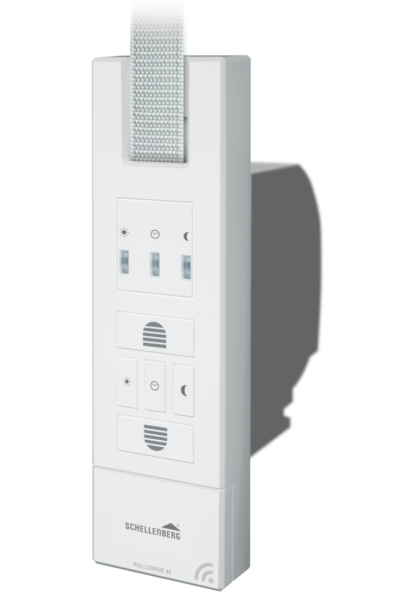 Schellenberg 22767 Elektrischer Gurtwickler mit Funk RolloDrive 65 Premium, geeignet für Smart-Home, Funkgurtwickler bis 6 m² Rollladenfläche, 45 kg Zugkraft, Unterputz-Montage, inkl. Netzstecker
