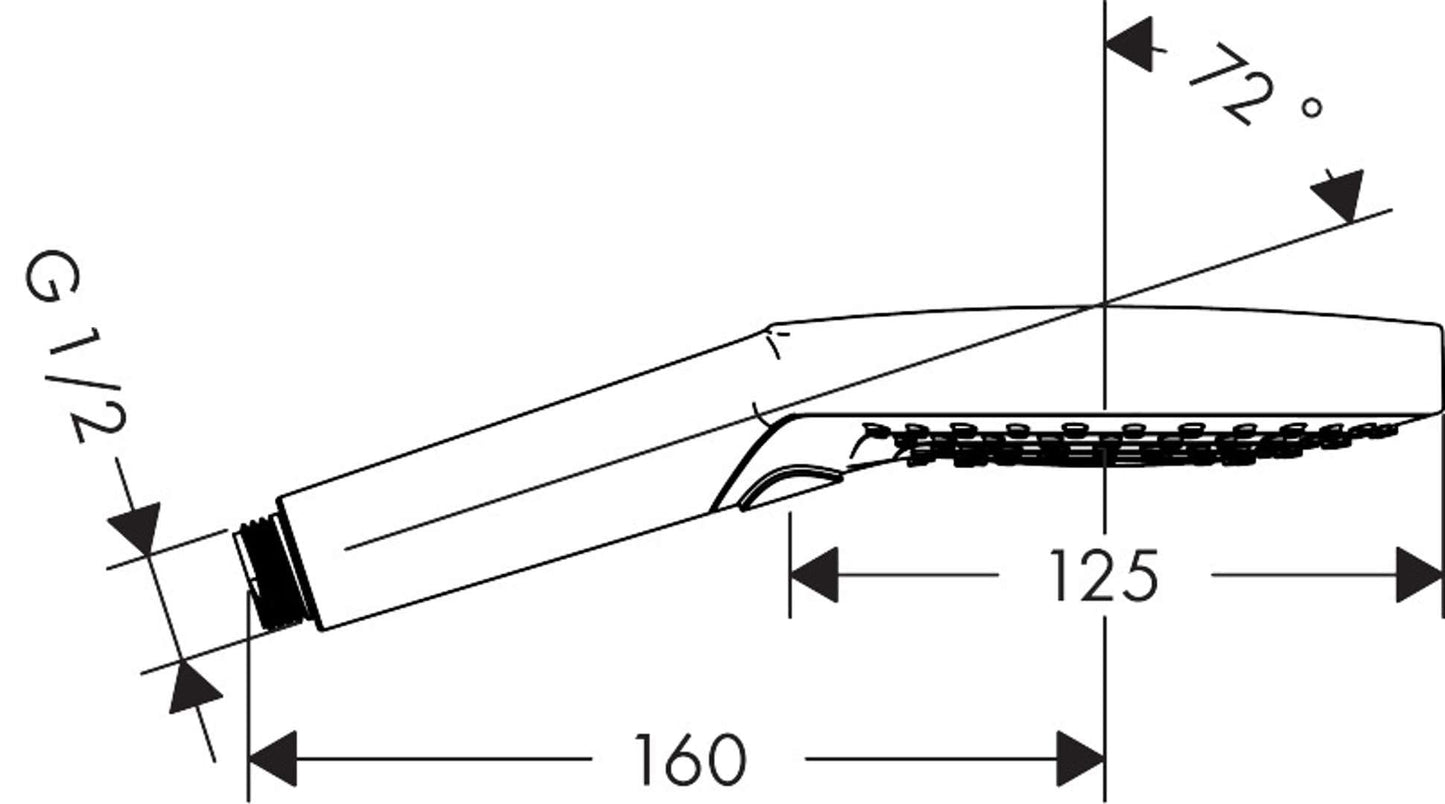 hansgrohe Raindance Select S - Duschkopf, Handbrause mit 3 Strahlarten, Duschbrause, Brausekopf mit Antikalk-Funktion, Weiß/Chrom, 26530400