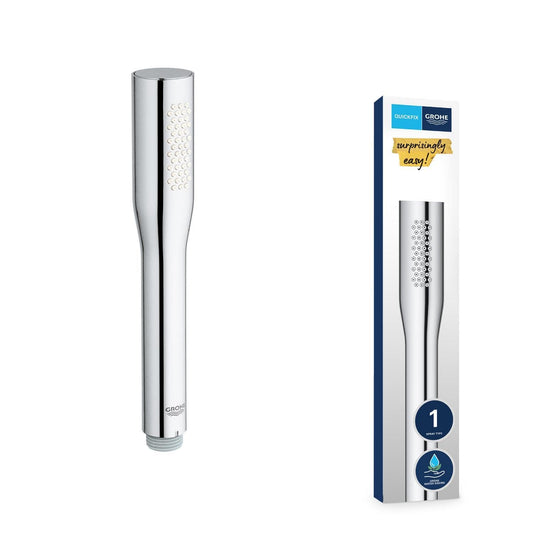 GROHE Vitalio Get, wassersparender Duschkopf (Universalanschluss passend zu Standard Duschschläuchen, für Durchlauferhitzer geeignet, Antikalk System), chrom, 27458000