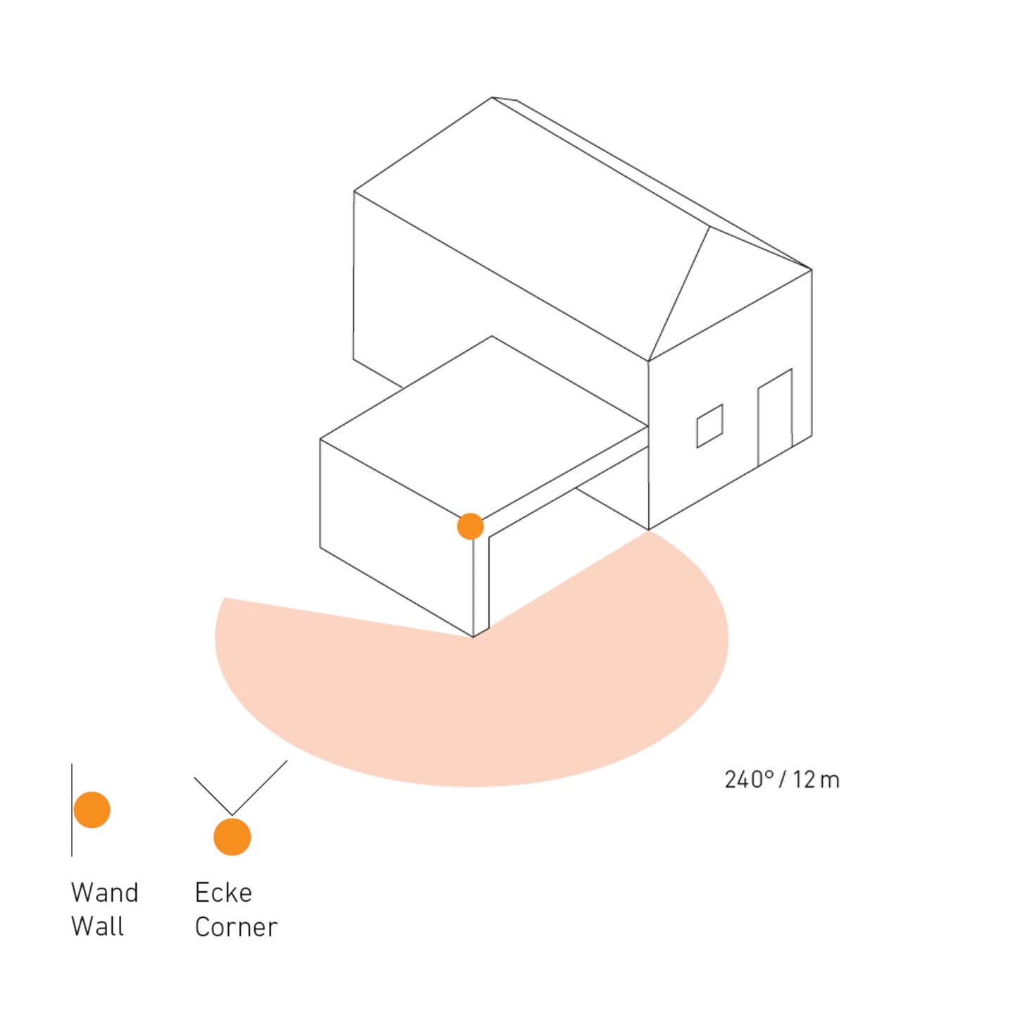 Steinel Bewegungsmelder IS 240 DUO schwarz, 240° Bewegungssensor, 12 m Reichweite, Innen und Außen, inkl. Eckwandhalter, (L x B x H) 100 x 60 x 90 mm