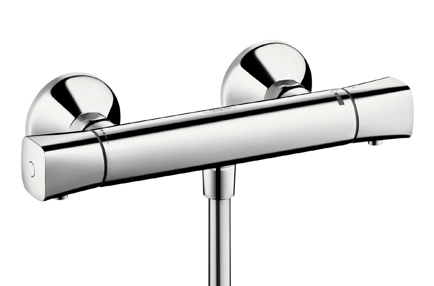 Hansgrohe Duscharmatur Ecostat, 13122000, Thermostat-Brausebatterie mit Thermostatkartusche, Temperaturbegrenzung, Rückflussverhinderer, Schalldämpfer, Chrom, 09702 4