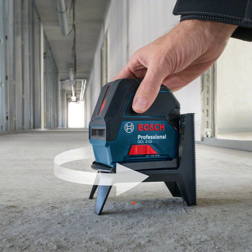 Bosch Professional Kreuzlinienlaser GCL 2-15 (roter Laser, Innenbereich, mit Lotpunkten, Arbeitsbereich: 15 m, 3x AA Batterien, Drehhalterung RM 1, Laserzieltafel, Schutztasche)