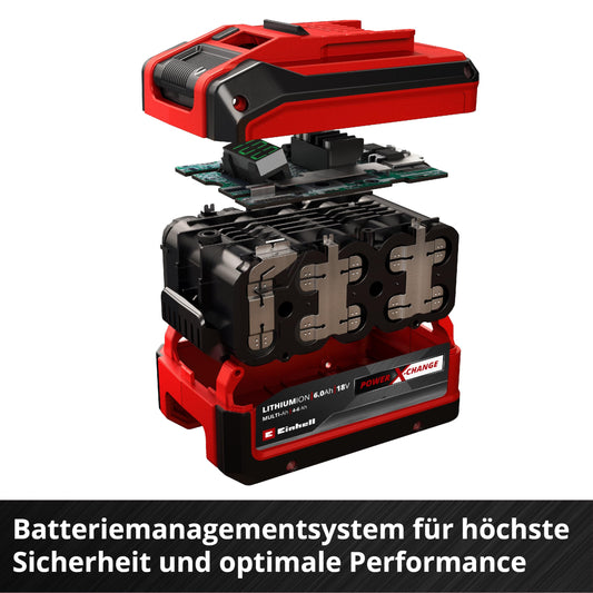 Original Einhell 18V 4-6Ah Multi Ah Power X-Change PLUS (18V, verwendbar für alle PXC-Geräte, Ladezustandsanzeige, aktives Batteriemanagementsystem ABS, situativ angepasste Ladezyklen, ohne Ladegerät)