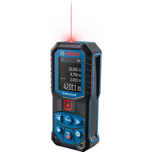 Bosch Professional Laser-Entfernungsmesser GLM 50-22 (Reichweite: bis zu 50 m, robust, IP65, ± 1,5 mm*, 2x AA-Batterie, Schlaufe, Tasche)