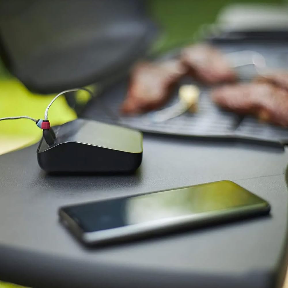 Weber Connect Smart Grilling Hub - intelligentes Fleischthermometer mit Bluetooth & WLAN, Kontrolle am Gerät oder per App, Step-by-step Anleitungen/Rezepte, bis 4 Messfühler möglich - Schwarz (3202)