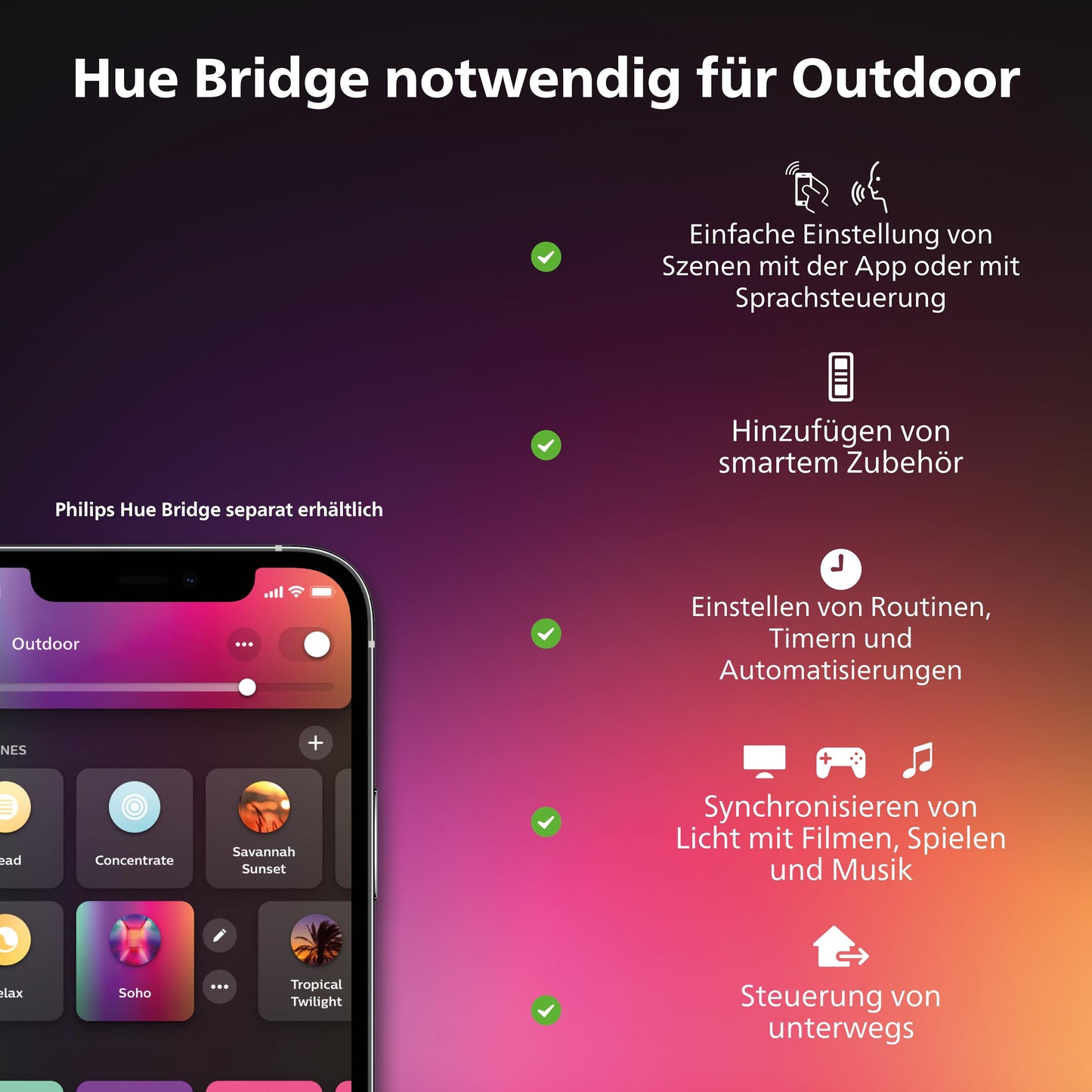 Philips Hue Appear White and Colour Ambiance LED Smart Outdoor Wall Light, kompatibel mit Alexa, Google Assistant und Apple HomeKit