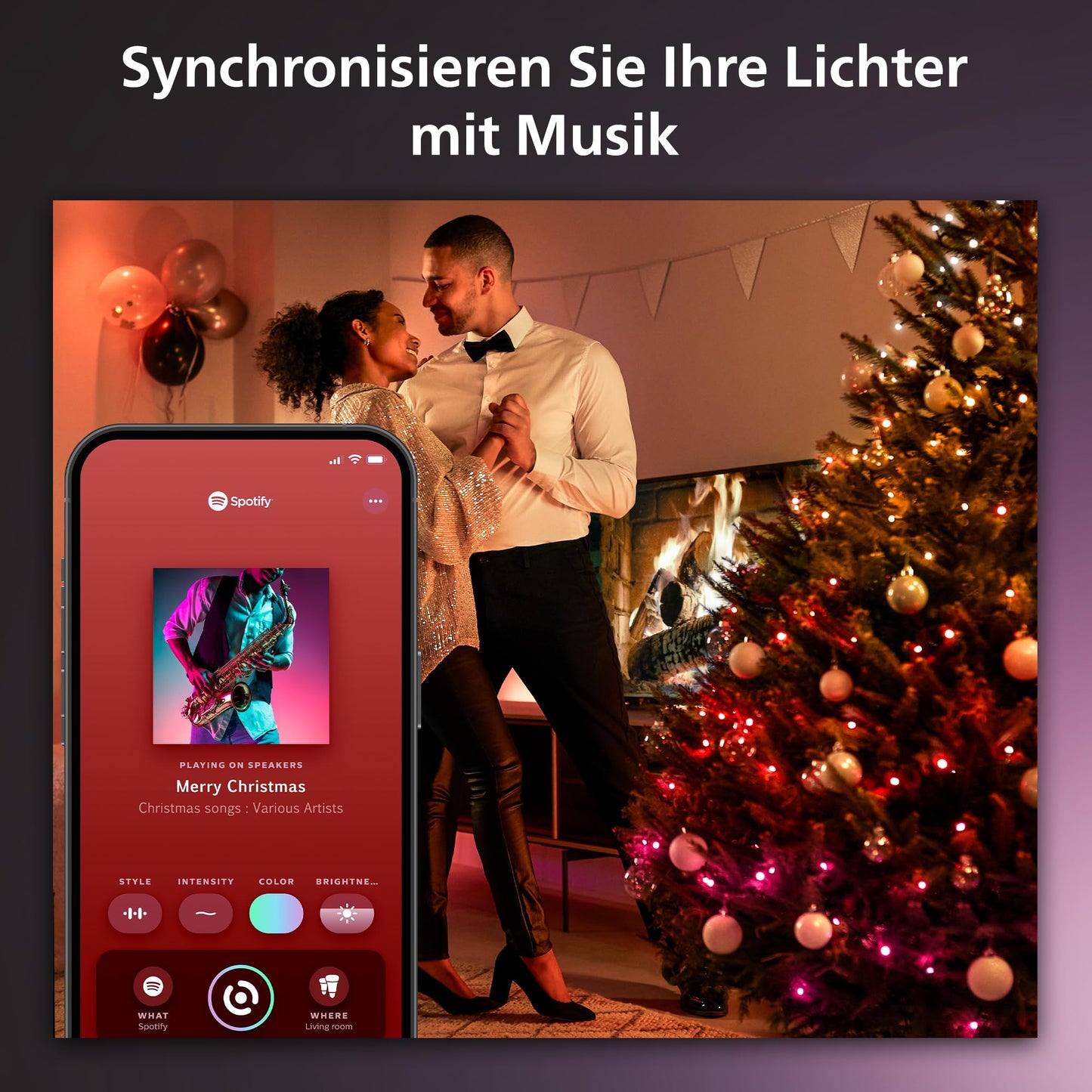 Philips Hue Festavia Lichterkette, White & Color Ambiance, dimmbar, 250 Mini LEDs, 20 m Länge, wasserdicht, kompatibel mit Amazon Alexa (Echo & Echo Dot)