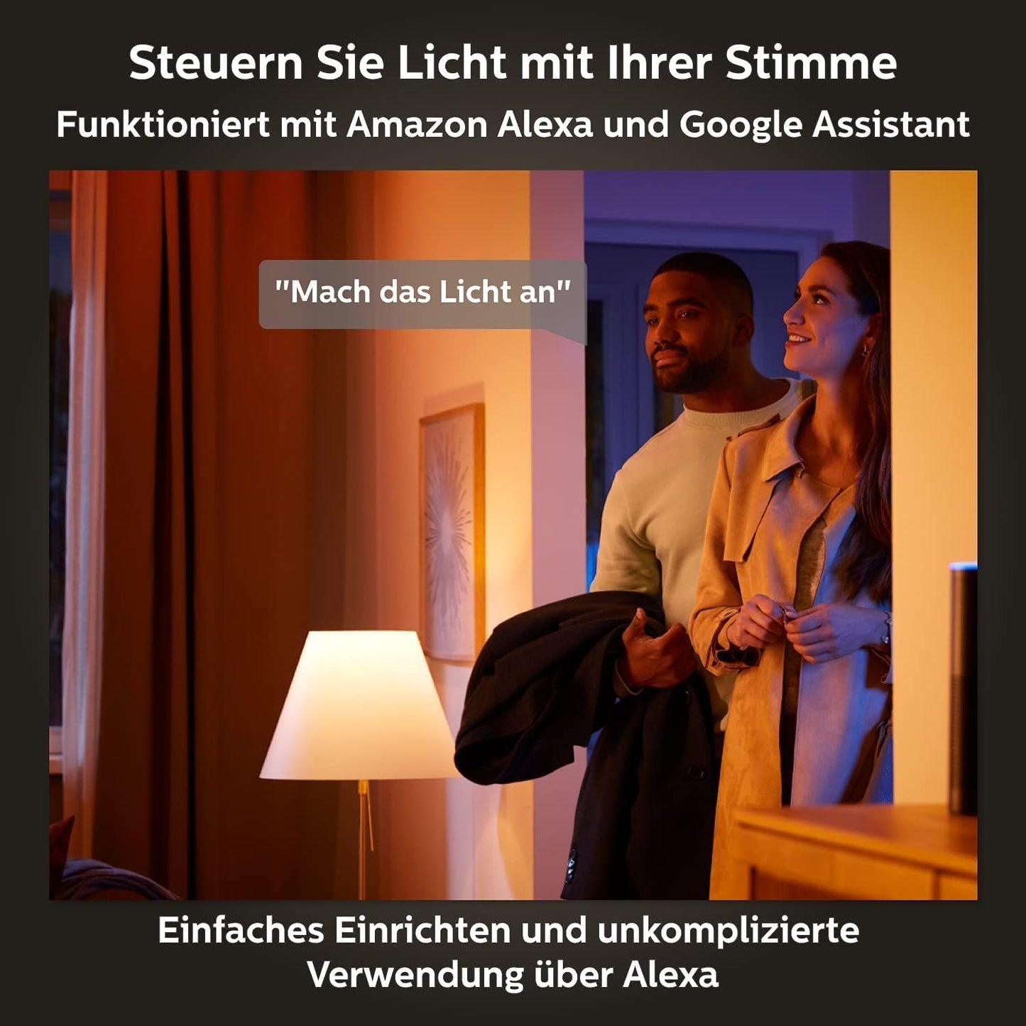 Philips Hue White & Color Ambiance E27 LED Lampen (1100lm), TESTSIEGER Stiftung Warentest (01/2024), dimmbare LED Lampen mit 16 Mio. Farben, smarte Lichtsteuerung über Sprache und App, 2er Pack