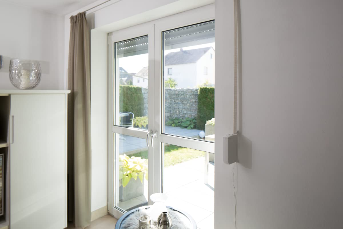 Schellenberg 22735 Elektrischer Gurtwickler Aufputz RolloDrive 35, bis 4 m² Rollladenfläche, für 14 bis 15 mm Gurtbreite, Zugkraft 12 kg, mit Zeitautomatik und Netzteil