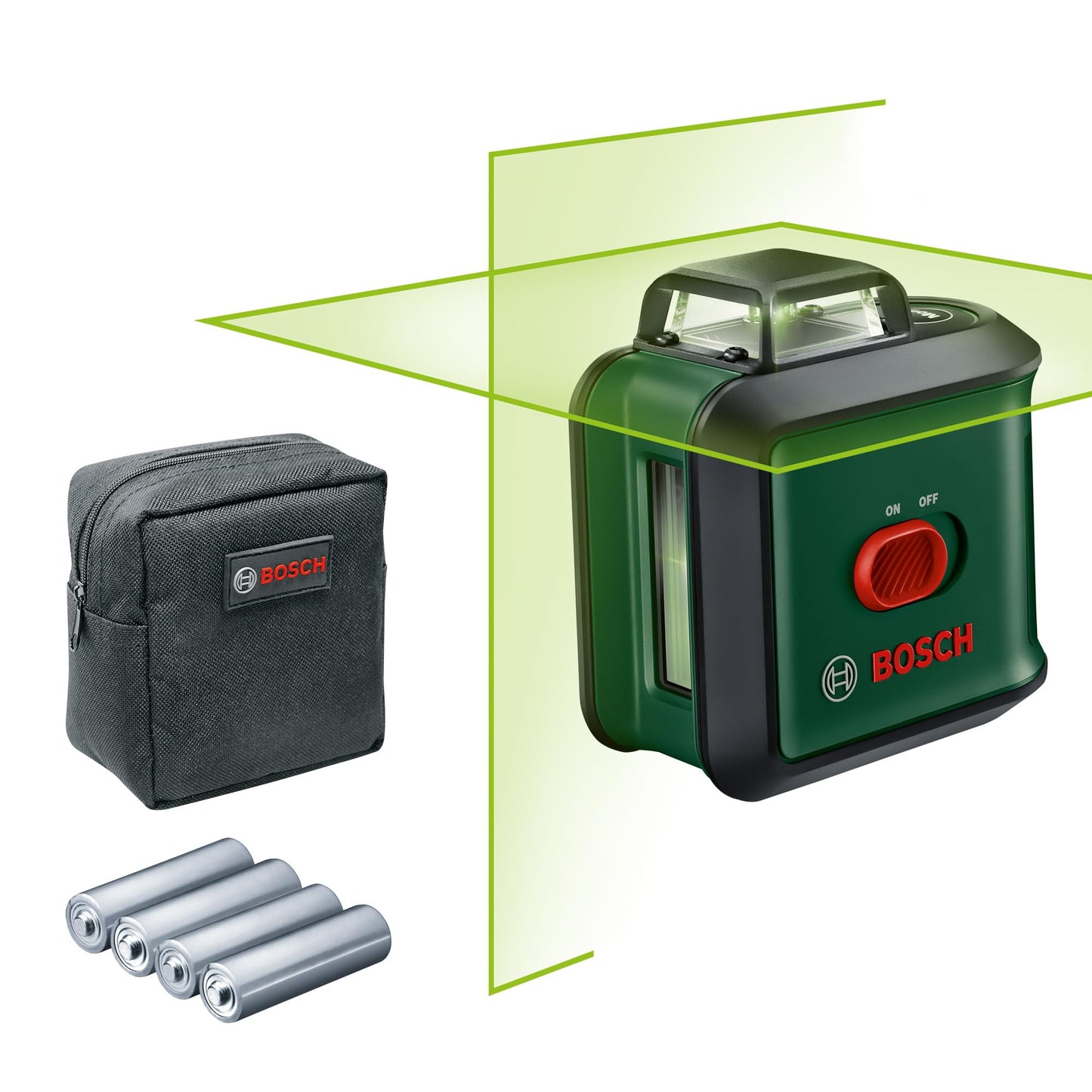 Bosch Kreuzlinienlaser UniversalLevel 360 (vertikale + horizintale Laserlinien inkl. 360° zum Ausrichten im ganzen Raum)