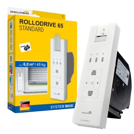 Schellenberg 22726 Elektrischer Gurtwickler Unterputz RolloDrive 65 Standard, Rolladenantrieb bis 6 m² Fläche, für 23 mm Rolladen-Gurt, Zugkraft max. 45 kg, Komplettset
