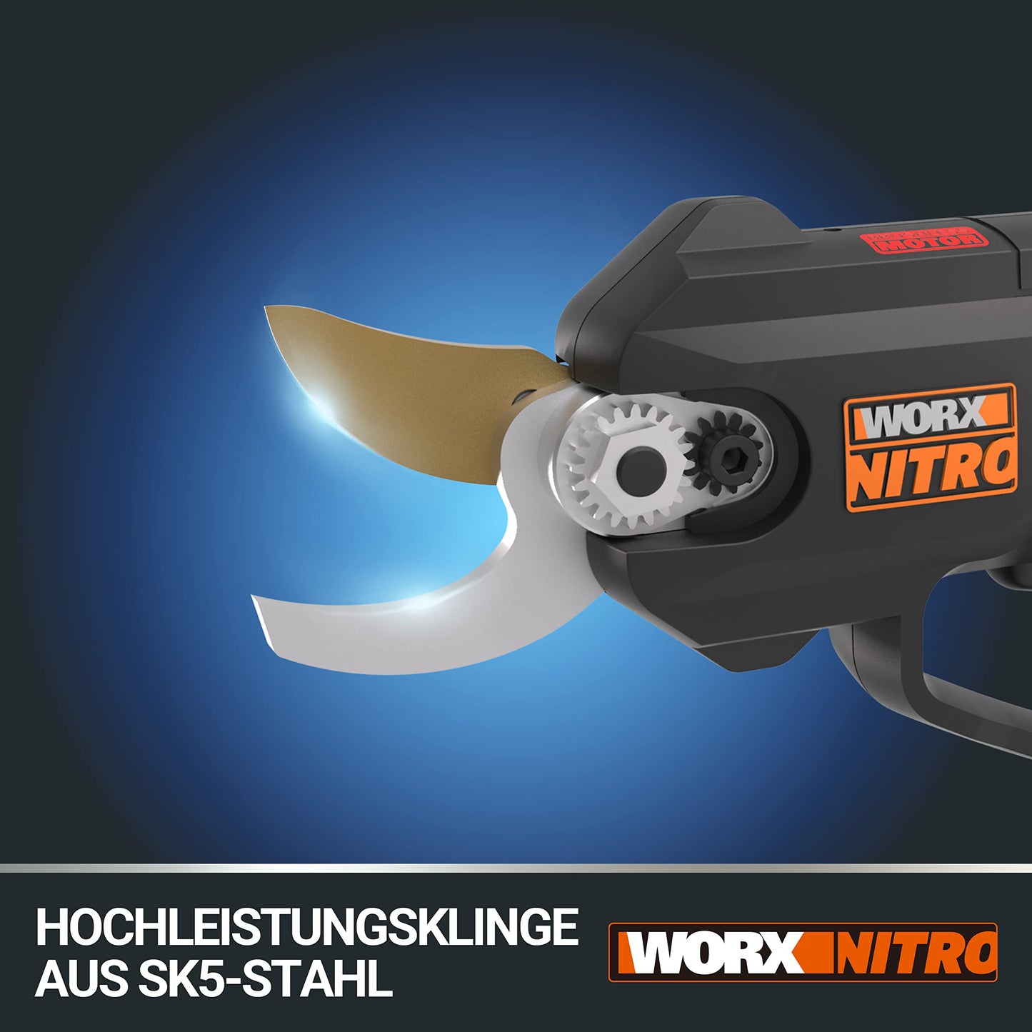 Worx NITRO WG330E.9 Akku Astschere 20V - Müheloses Schneiden dank elektrischen Antrieb, Bürstenloser Motor, 25mm Schnitttiefe Kapazität, ohne Akku und Ladegerät