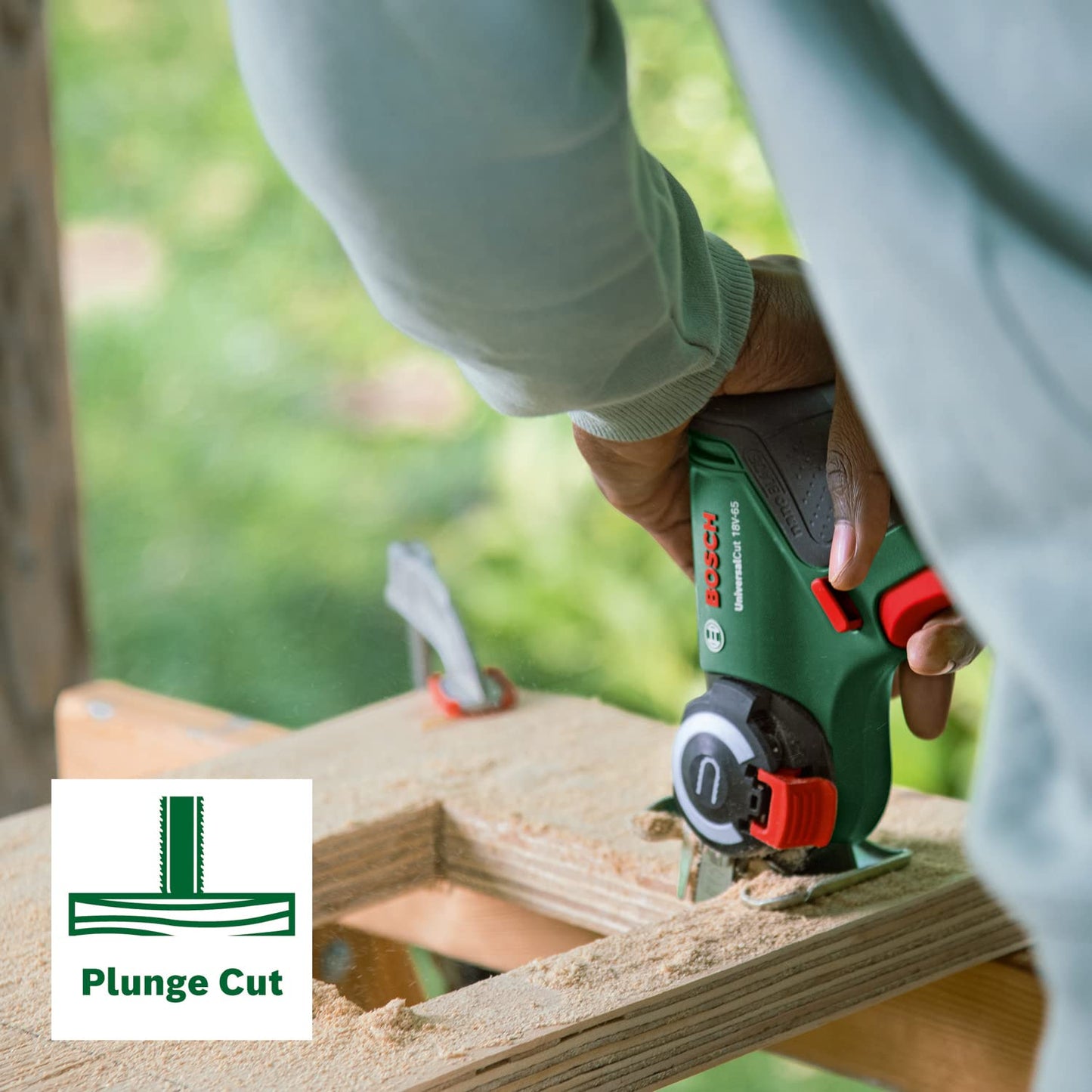 Bosch Akku-NanoBlade-Säge UniversalCut 18V-65 (schnelle Freihandschnitte in Holz und Plastik; max. Schnitttiefe 65 mm; 18-Volt-System; ohne Akku)