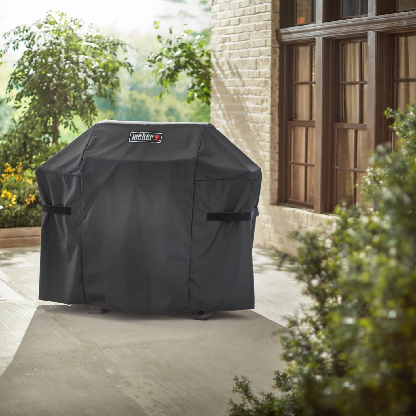 Weber Premium Grillabdeckhaube für Spirit & Spirit II 300er Modelle, atmungsaktiv UV- & wasserbeständig, mit Klettverschluss zum Befestigen, Grillcover, BBQ-Abdeckung - Schwarz (7183)