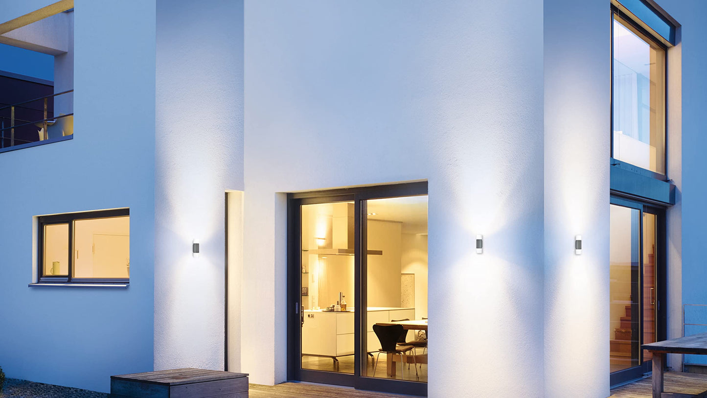 Steinel Wandleuchte L 910 S Anthrazit, Up-/Downlight ohne Sensor, 9.8 W LED Außenleuchte, warmweiße Wandlampe, Aluminium