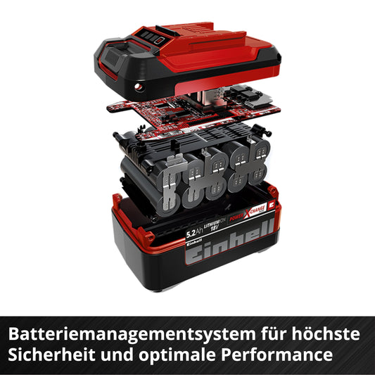 Original Einhell 5,2 Ah Plus System Akku Power X-Change (Li-Ionen Akku, 18 V, 5,2 Ah, passend für alle Power X-Change Geräte)