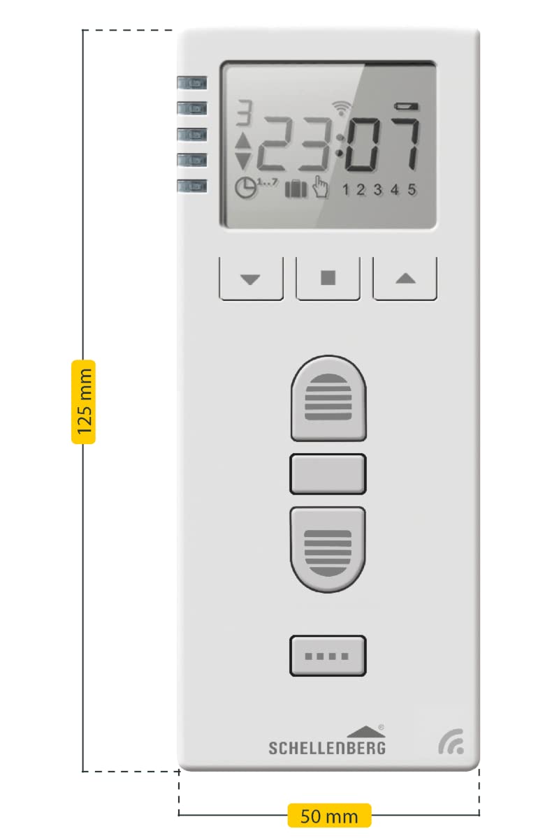 Schellenberg 20032 Smart Home Funk-Zeitschaltuhr Premium, 5 Kanal, Steuerung für Rolläden, Licht, Steckdosen und Markisen