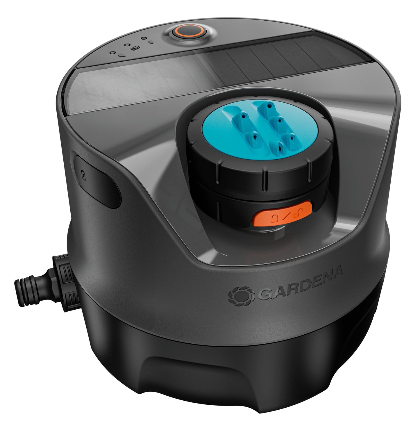 Gardena AquaPrecise Bewässerungssystem für Rasenflächen bis zu 320 m²: solarbetrieben, gleichmäßige Wasserverteilung, für jede Gartenform, Bluetooth, einfache Installation (16000-20)