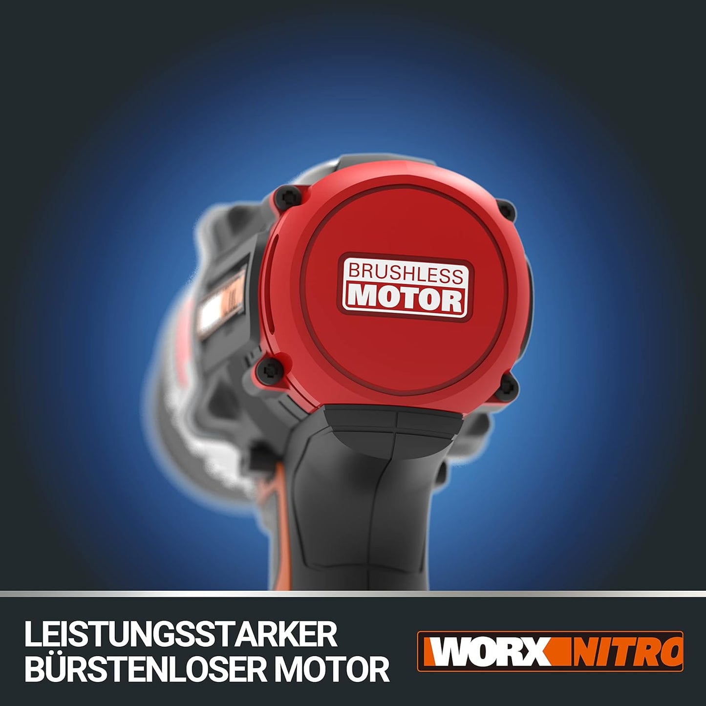 WORX Nitro WX354.9 Akku-Schlagbohrhammer 20V - bürstenloser Motor - 18 Drehmomenteinstellung + Bohren & Hammerbohren - 2-stufige Drehzahlsteuerun - 10mm in Stahlbeton - ohne Akkus & Ladegerät