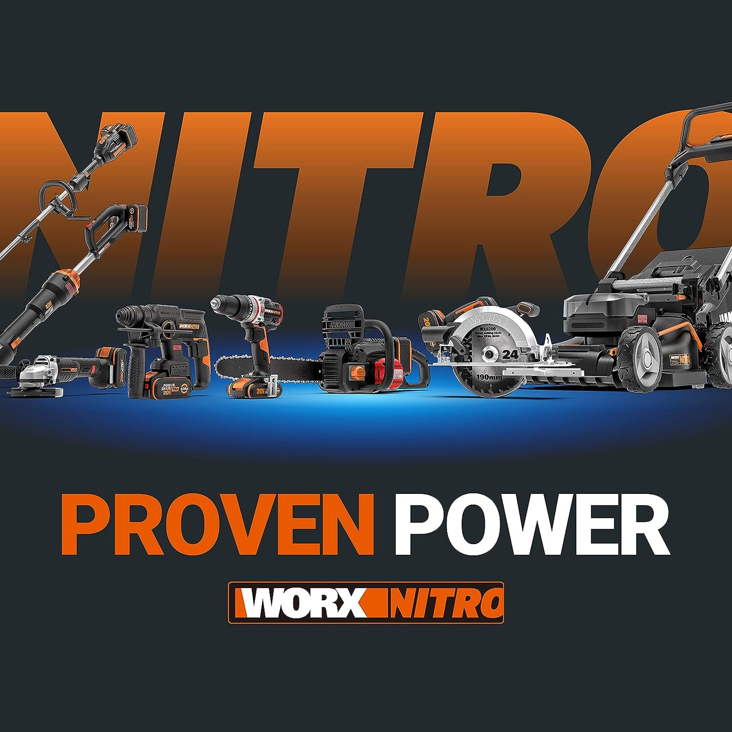 WORX Nitro WX354.9 Akku-Schlagbohrhammer 20V - bürstenloser Motor - 18 Drehmomenteinstellung + Bohren & Hammerbohren - 2-stufige Drehzahlsteuerun - 10mm in Stahlbeton - ohne Akkus & Ladegerät