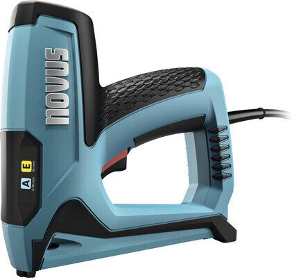 Novus Elektrotacker J-120 (Für Feindrahtklammern bis 14 mm und Nägel bis 16 mm, Gewicht: 1,4 kg, Farbe Blau, Handtacker, Tackerpistole) 031-0362