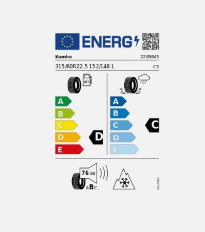 4x Kumho KXD10 315/60R22.5 152/148 L 3PMSF M+S LKW Reifen NEU DOT aktuell