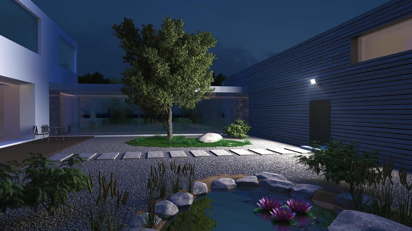 Steinel LED-Außenstrahler XLED ONE XL S Anthrazit, 180°-Bewegungsmelder, 42,6 W, 4200 lm bei 3000K, Aluminium, für Zufahrt, Hof und Garten, 065263 [Energieklasse E]