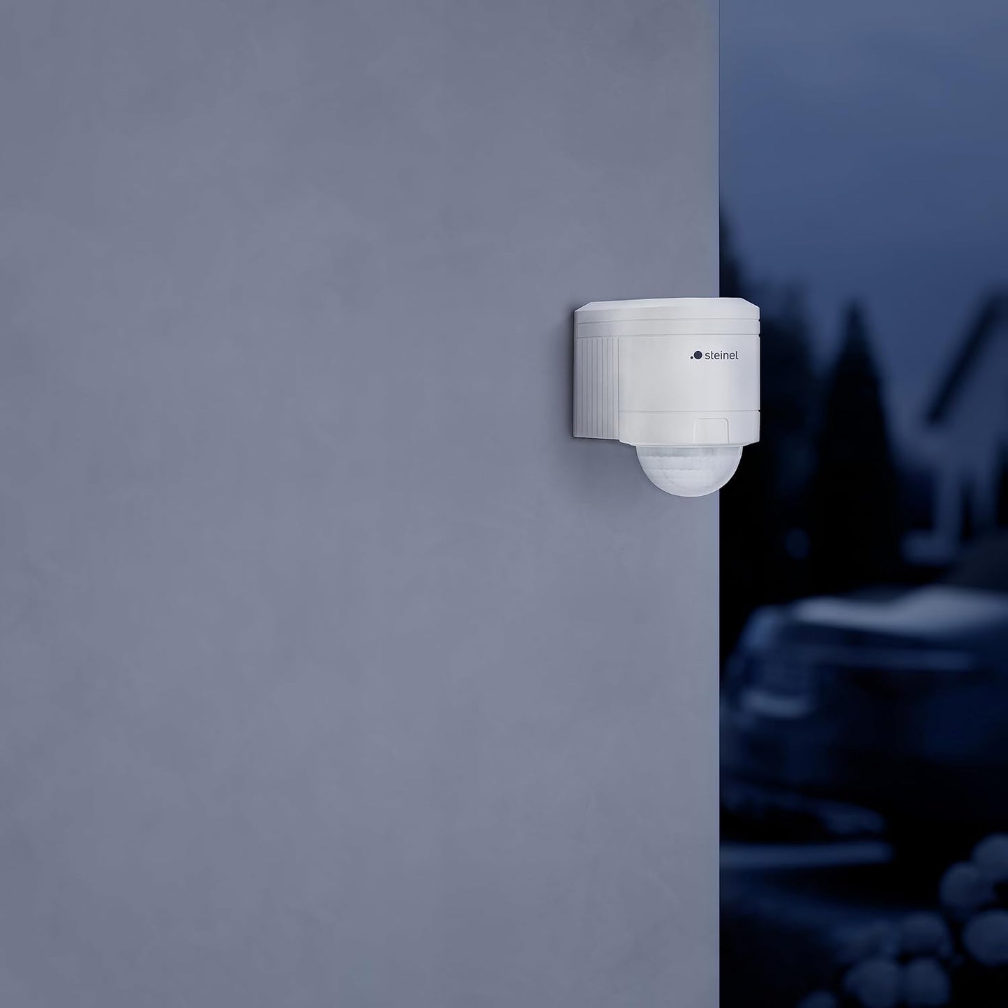Steinel Bewegungsmelder IS 240 DUO weiß, 240° Bewegungssensor, 12 m Reichweite, Innen und Außen, inkl. Eckwandhalter