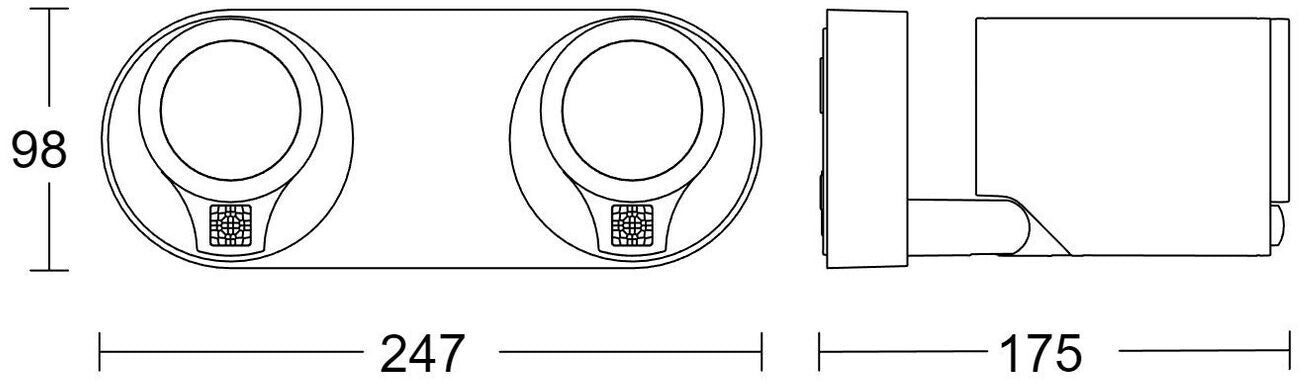 Steinel Spot Duo LED Außenstrahler 2x520lm anthrazit 058647 Wandstrahler
