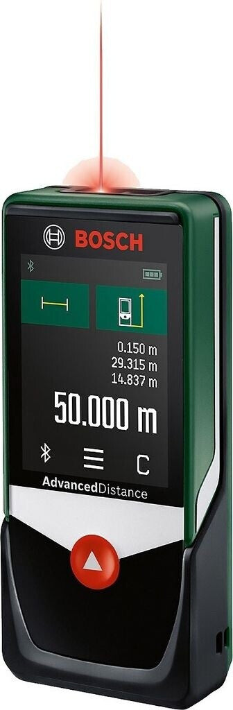 Bosch Laserentfernungsmesser AdvancedDistance 50C (Distanz bis 50m präzise messen, Touch-Display, Messfunktionen mit integrierter Hilfe, im Karton)