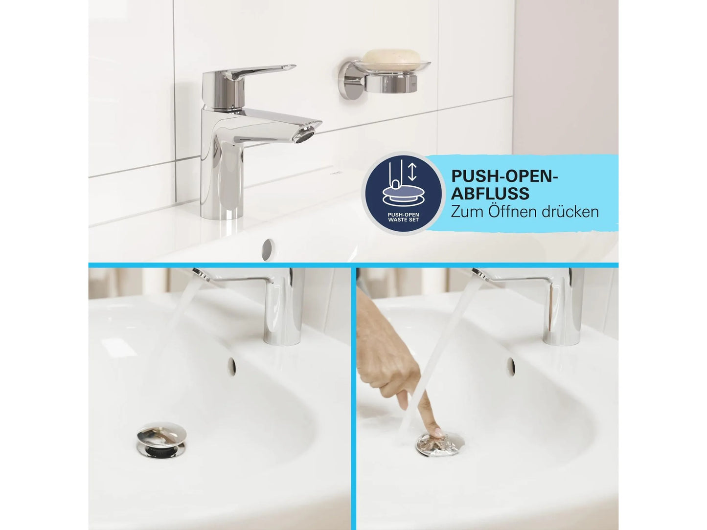 Grohe QuickFix Waschtischarmatur Einhebelmischer Start Alira Chrom S