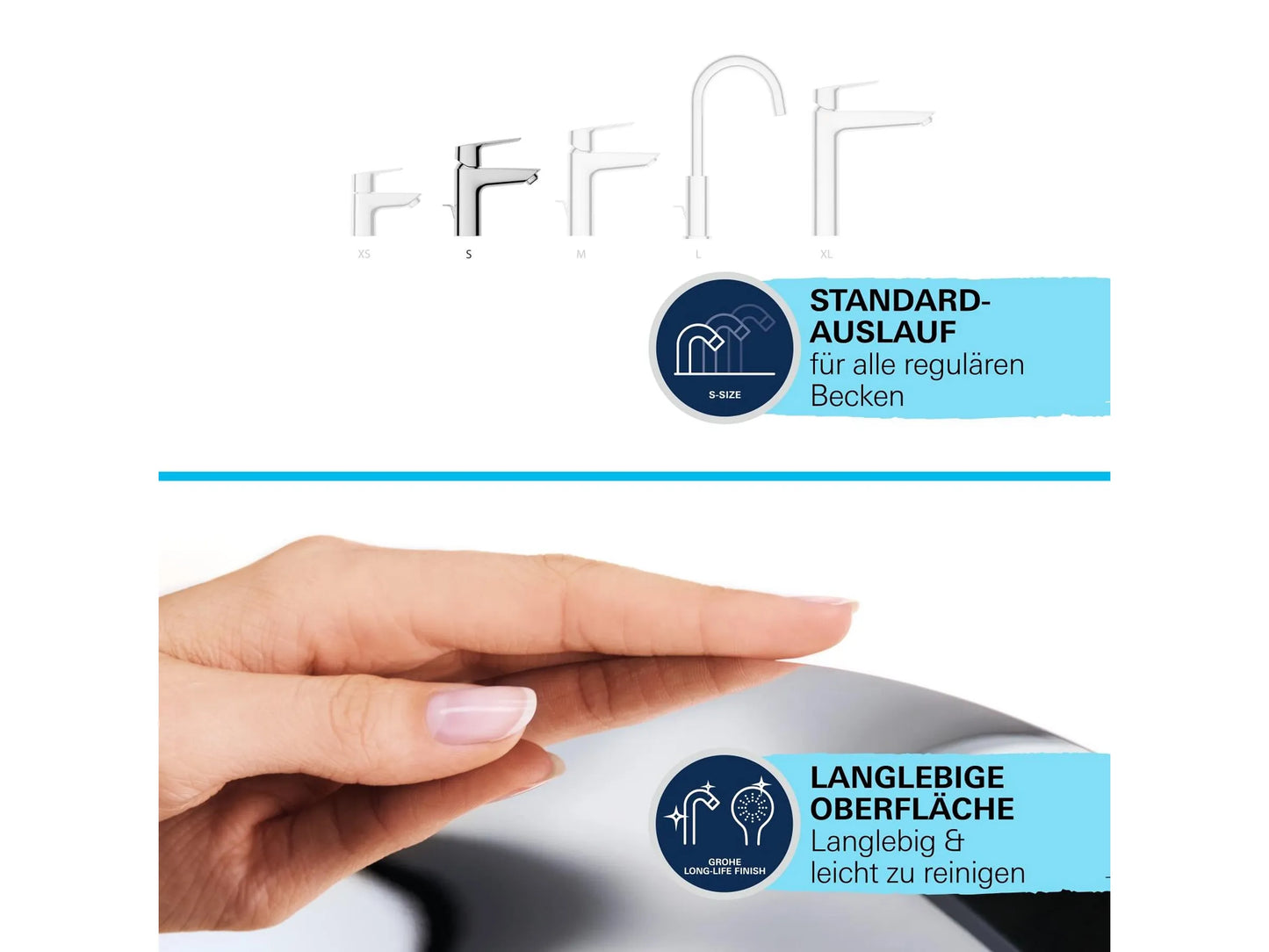 Grohe QuickFix Waschtischarmatur Einhebelmischer Start Alira Chrom S