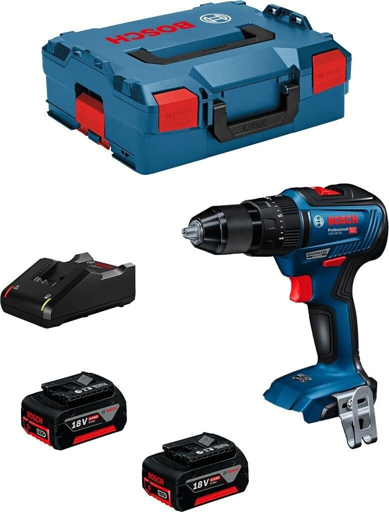 Bosch GSB 18V-55 Professional 06019H530B Schlag­bohr­ma­schi­ne (2 x 5.0 Ah, GAL 18V-40,L)