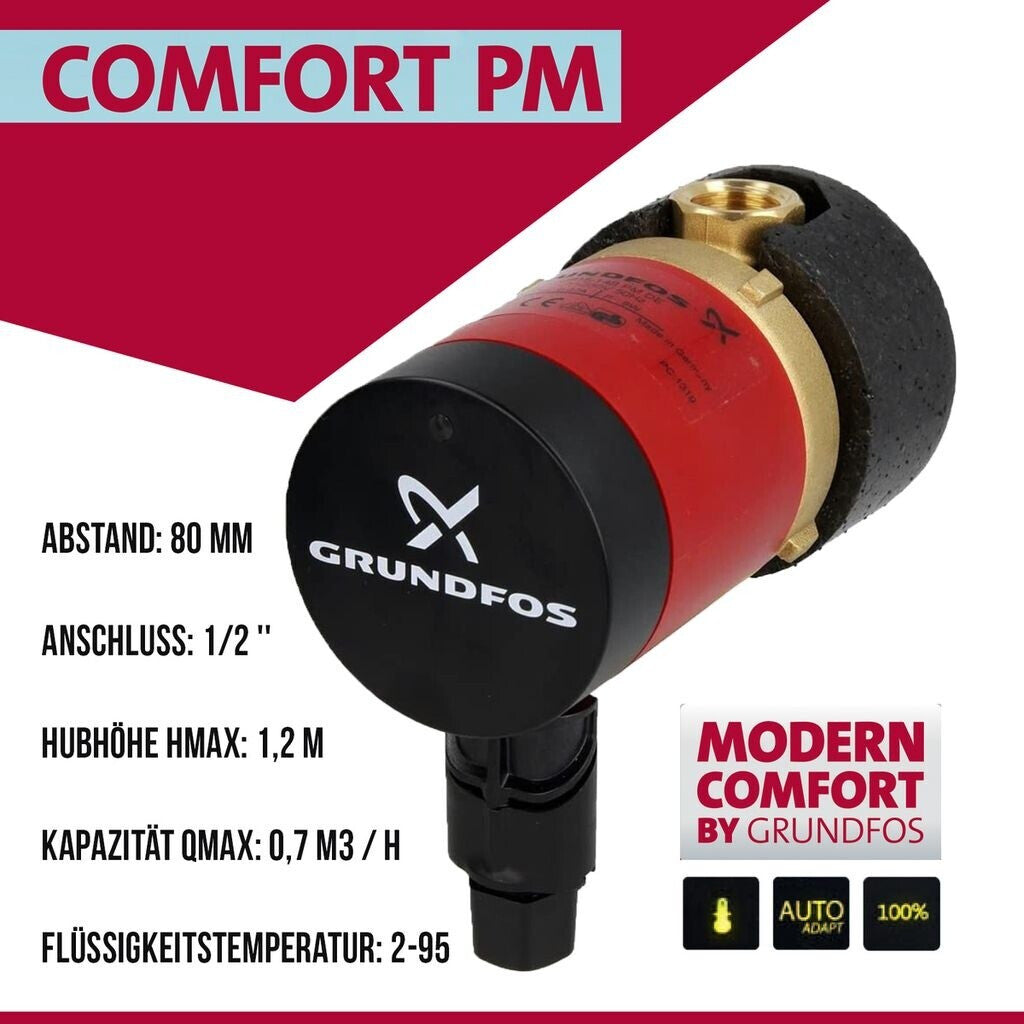 Grundfos Comfort UP 15-14 B - Zir­ku­la­ti­ons­pum­pe - Warmwasser sofort 97989265