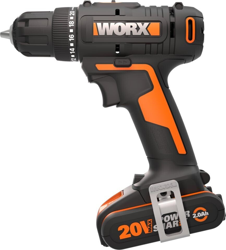Worx Ak­ku-Bohr­schrau­ber WX100 mit Akku 20V, Ladegerät und Tasche
